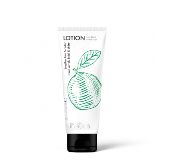 Kinetics Hand&Body Lotion Brazilian Lime&Cedar 75 ml / كينيتكس لوشن لليدين والجسم بالليمون البرازيلي والأرز 75 مل