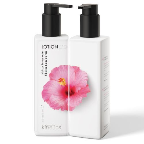 Kinetics Hand&Body Lotion Hibiscus&Rose Water 250ml / كينيتكس لوشن لليدين والجسم الكركديه وماء الورد 250 مل